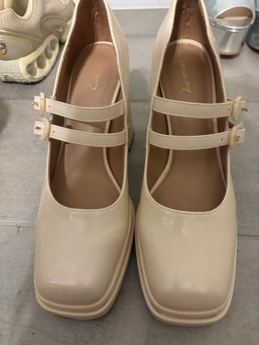 Circus by Sam Edelman Cream Double-Strap Mary Jane Heels